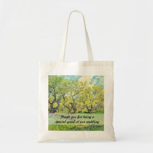 Vincent van Gogh, huerta en flor Bolsas