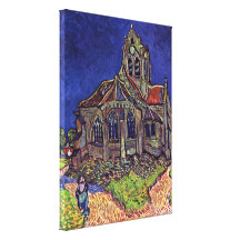 Vincent van Gogh - la iglesia en el Auvers-sur-Ois Impresión En Lona Estirada