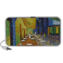 Vincent van Gogh - pintura de la terraza de la noc Laptop Altavoz