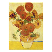 Vincent van Gogh - todavía vida con los girasoles Invitaciones Personalizada