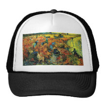 Viñedos rojos de Van Gogh en el gorra de Arles