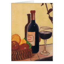 Vino con la fruta tarjeton