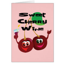 Vino de la cereza dulce felicitación