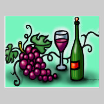 Vino de las uvas n tarjetas postales