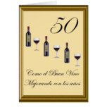 vino del cumpleaño 50 tarjetas