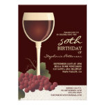 Vino precioso y 50.a invitación del cumpleaños de 