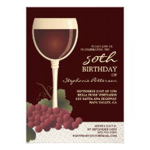 Vino precioso y 50.a invitación del cumpleaños de 
