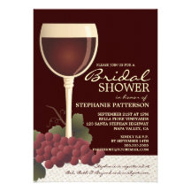 Vino precioso y invitación nupcial de la ducha de 