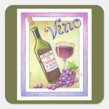 ¡VINO!  ¡Usted me tenía en el MERLOT! Colcomanias Cuadradases