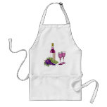 Vino y tostada de las uvas delantales