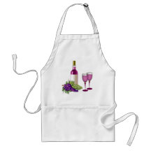 Vino y tostada de las uvas delantal