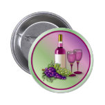 Vino y tostada de las uvas pin