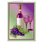 Vino y tostada de las uvas tarjetón