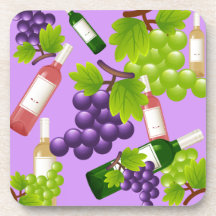 Vino y uvas posavasos de bebida
