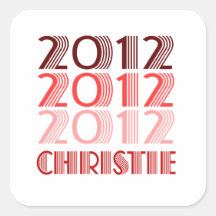 VINTAGE 2012 DE CHRISTIE CALCOMANÍA CUADRADAS PERSONALIZADAS