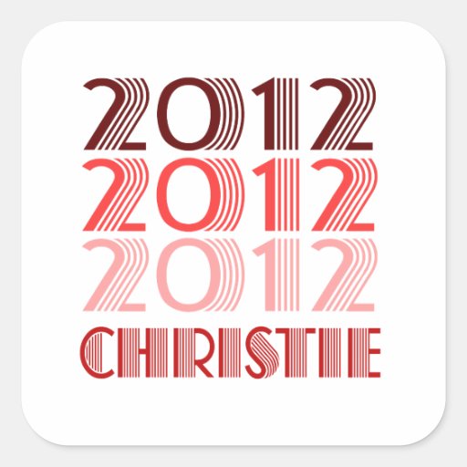VINTAGE 2012 DE CHRISTIE CALCOMANÍA CUADRADAS PERSONALIZADAS