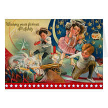 Vintage 4to de la tarjeta de julio