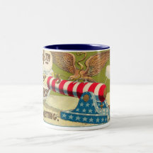 Vintage 4to de los saludos de julio taza de café