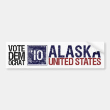 Vintage Alaska de Demócrata del voto en 2010 - Pegatina De Parachoque