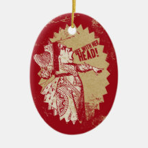 Vintage Alicia apagado con su cabeza Ornaments Para Arbol De Navidad