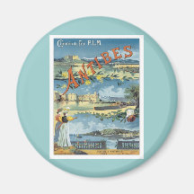Vintage Antibes mediterránea Imán De Frigorífico