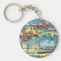Vintage Antibes mediterránea Llaveros Personalizados