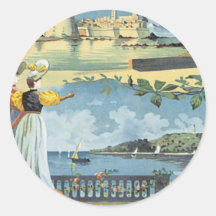 Vintage Antibes mediterránea Pegatina