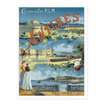 Vintage Antibes mediterránea Postales