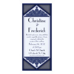 Vintage azul oscuro, 4"" invitación x9.25