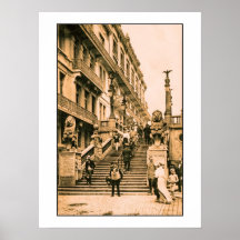Vintage Blankenberge, escalera de los leones Impresiones