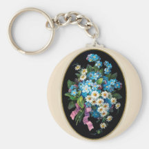 Vintage Blumen Oval Schlüsselbänder