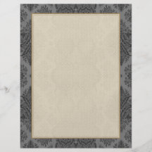 Vintage de encaje floral en gris tarjetas informativas