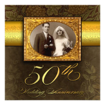 vintage de la foto que casa 50 invitaciones del an invitacion personalizada