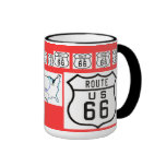 Vintage de la ruta 66 tazas de café