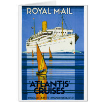 Vintage de las travesías de Royal Mail la Atlántid Tarjetón