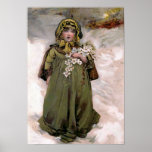 "Vintage de los rosas de navidad" Poster