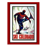 Vintage de los saludos de Colorado del esquí de la