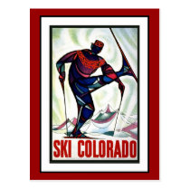 Vintage de los saludos de Colorado del esquí de la tarjetas postales