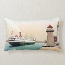 Vintage de Nueva York del búfalo de la entrada y d Almohadas