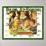 Vintage de nuevo al poster de la escuela