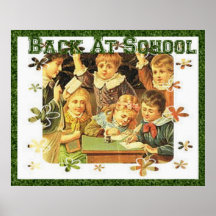 Vintage de nuevo al poster de la escuela