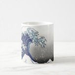 Vintage de PixDezines, gran onda, 葛飾北斎の神奈川沖浪 de Ho Tazas De Café