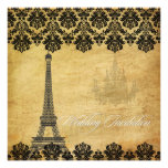Vintage de PixDezines+Torre Eiffel+Lámpara Invitaciones Personalizada