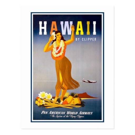 Vintage de Postal-Hawaii