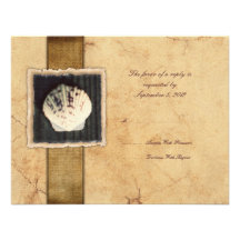 Vintage de Shell del mar que casa RSVP Invitaciones Personales