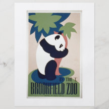 Vintage de WPA - parque zoológico Tarjetón
