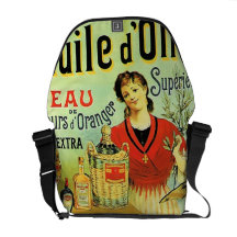 Vintage del aceite de oliva del Viejo Mundo retro Bolsa De Mensajería