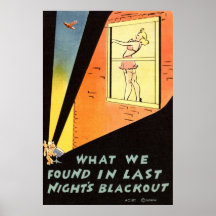 Vintage del apagón de 1942 ayer por la noche impresiones