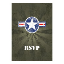 Vintage del cuerpo de aire del ejército invitacion personal 