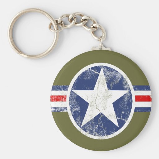 Vintage del cuerpo de aire del ejército llaveros personalizados